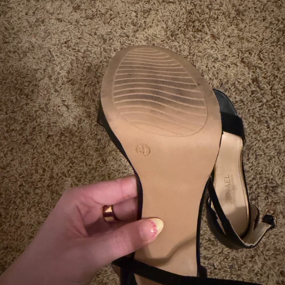 MICHAEL Black Ankle Strap Heels - Picture 2 of 4